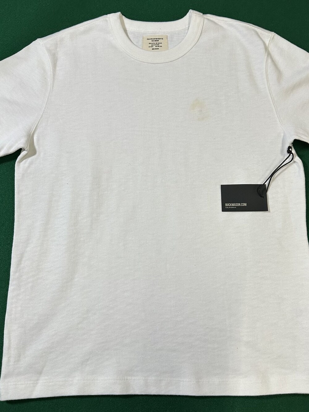 Buck Mason Men's White Field-Spec Cotton Heavy Tee Sz M NWI MSRP 55 [ED14]
